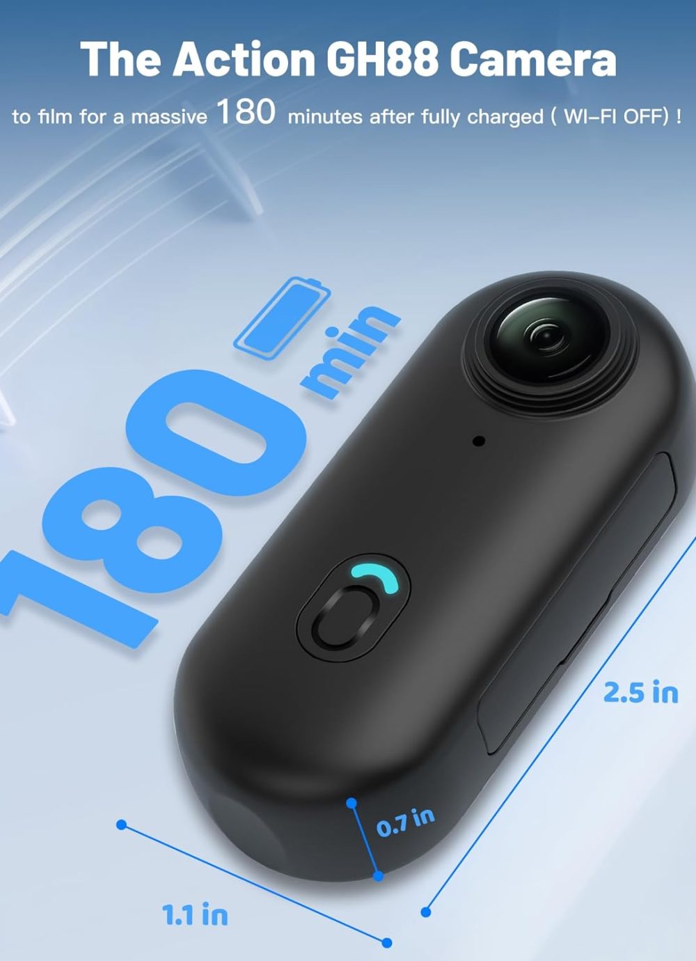 128GB FHD 1080P Mini Body Camera, Wearable Action Body Cam - Image 3