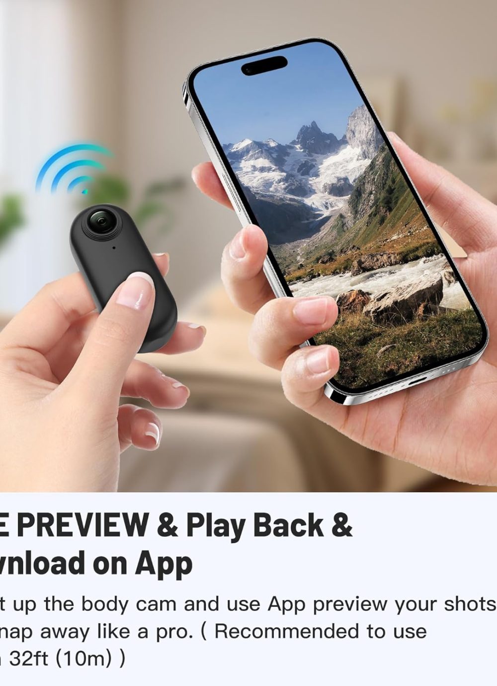128GB FHD 1080P Mini Body Camera, Wearable Action Body Cam - Image 4