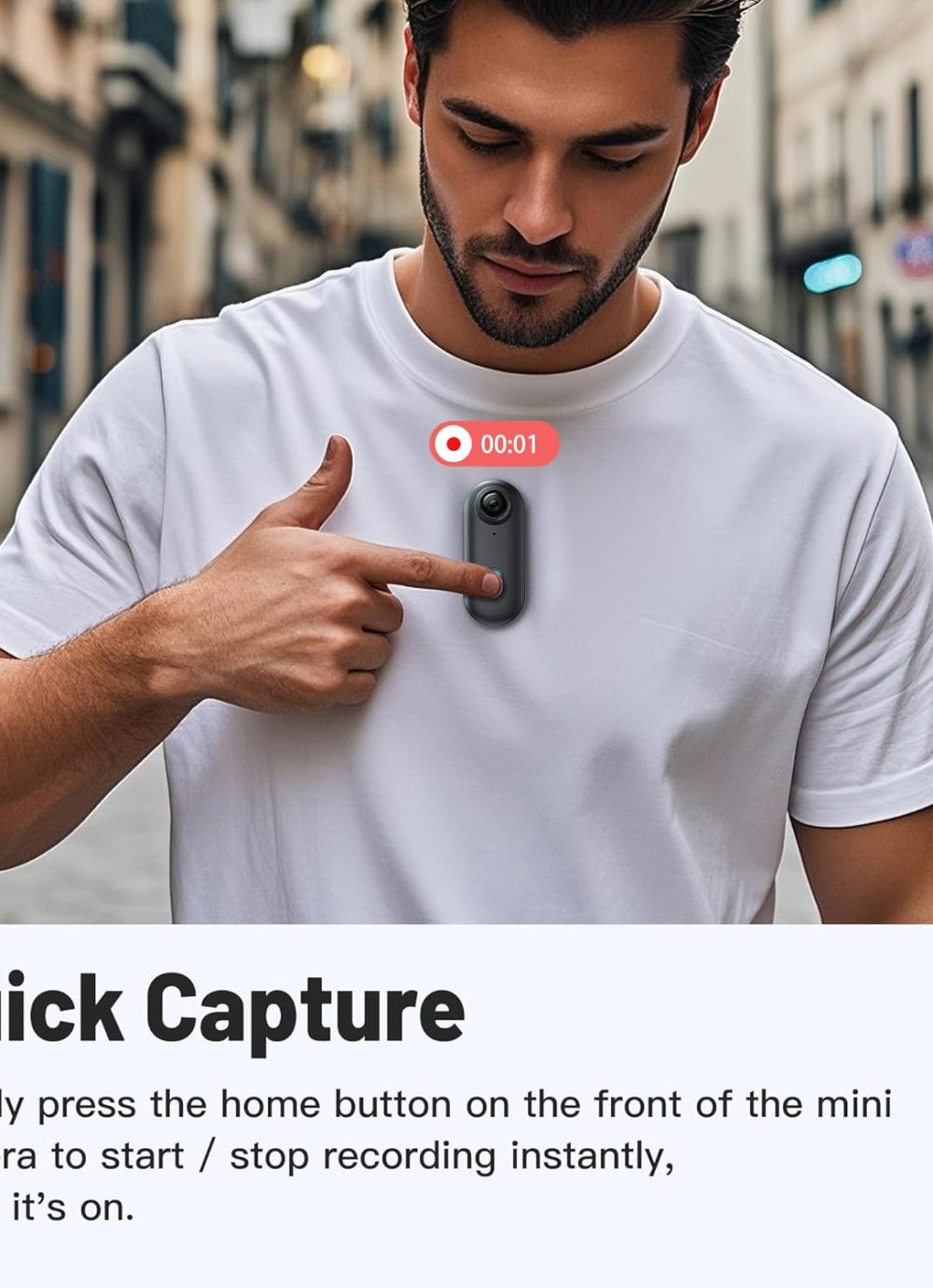 128GB FHD 1080P Mini Body Camera, Wearable Action Body Cam - Image 5