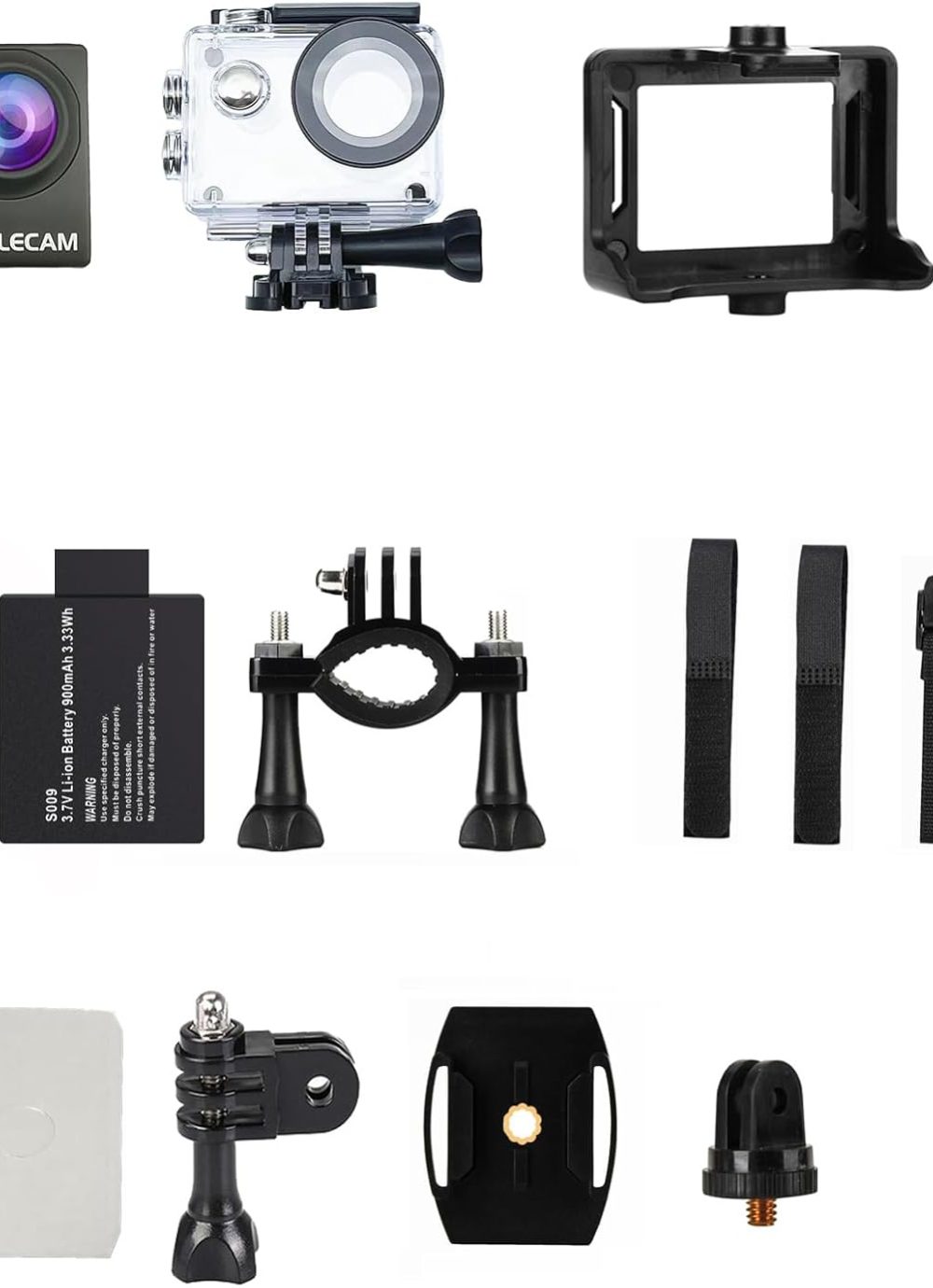 Action Camera 1080P 30fps Sports Camera 40m/131ft Underwater Waterproof with 2 Batteries and Multi-Function Accessory - Image 7