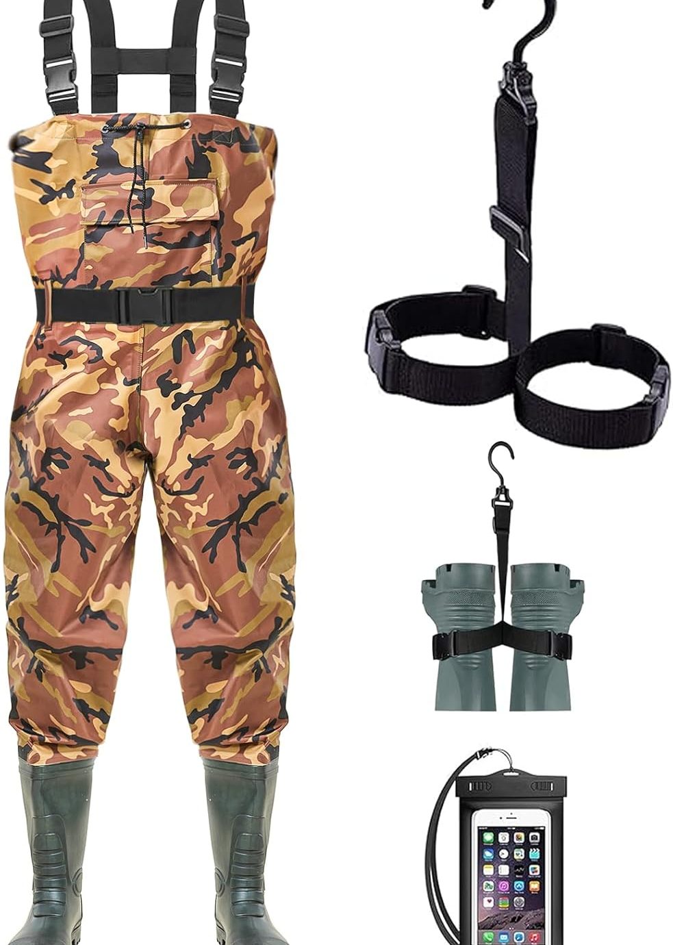 Fishing Bootfoot Chest Wader Nylon/PVC Insulated Waders for Men Women Waterproof Fishing Hunting Waders with Boot
