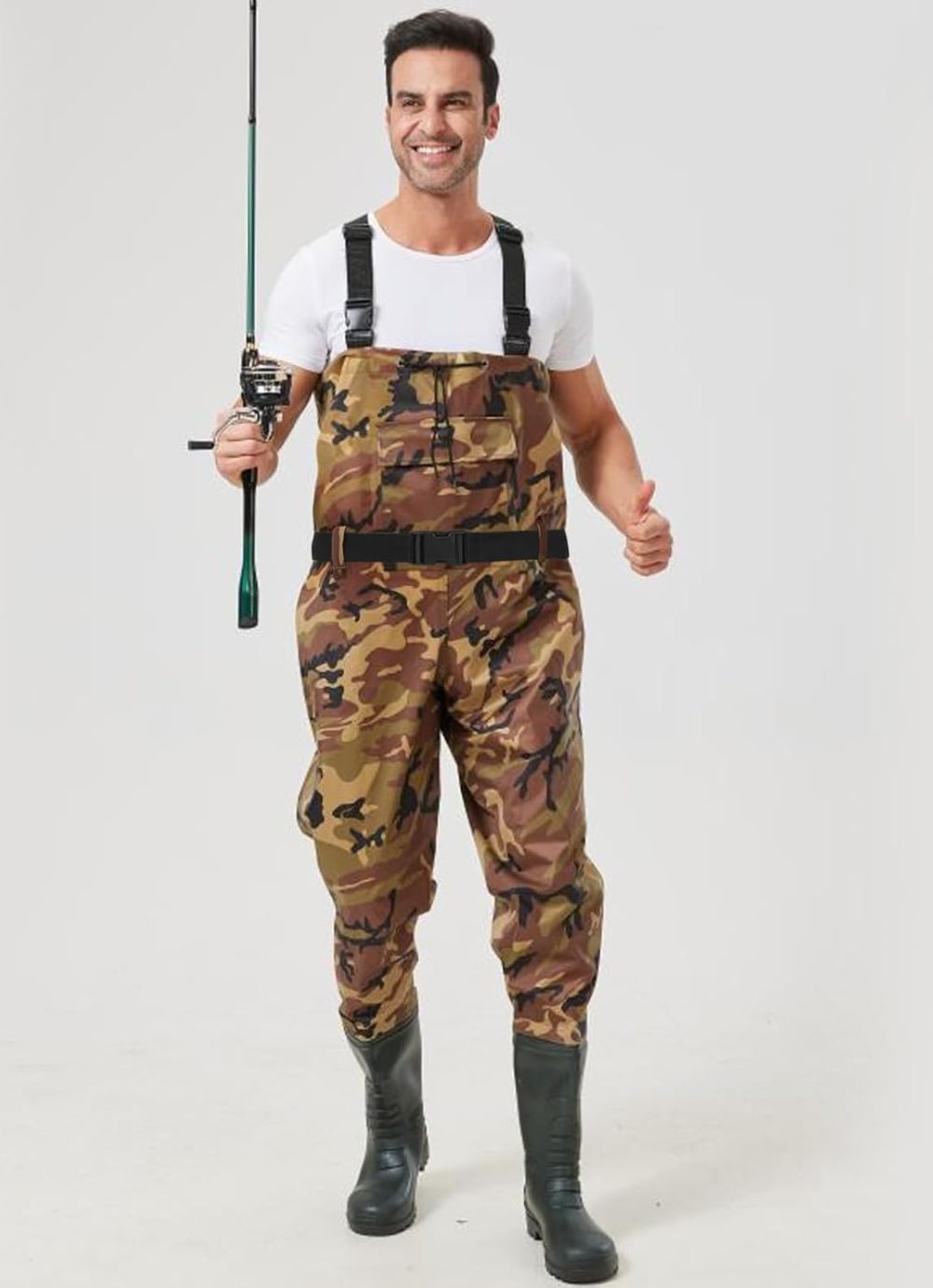 Fishing Bootfoot Chest Wader Nylon/PVC Insulated Waders for Men Women Waterproof Fishing Hunting Waders with Boot - Image 2