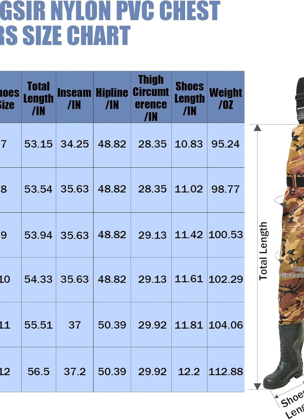 Fishing Bootfoot Chest Wader Nylon/PVC Insulated Waders for Men Women Waterproof Fishing Hunting Waders with Boot - Image 4